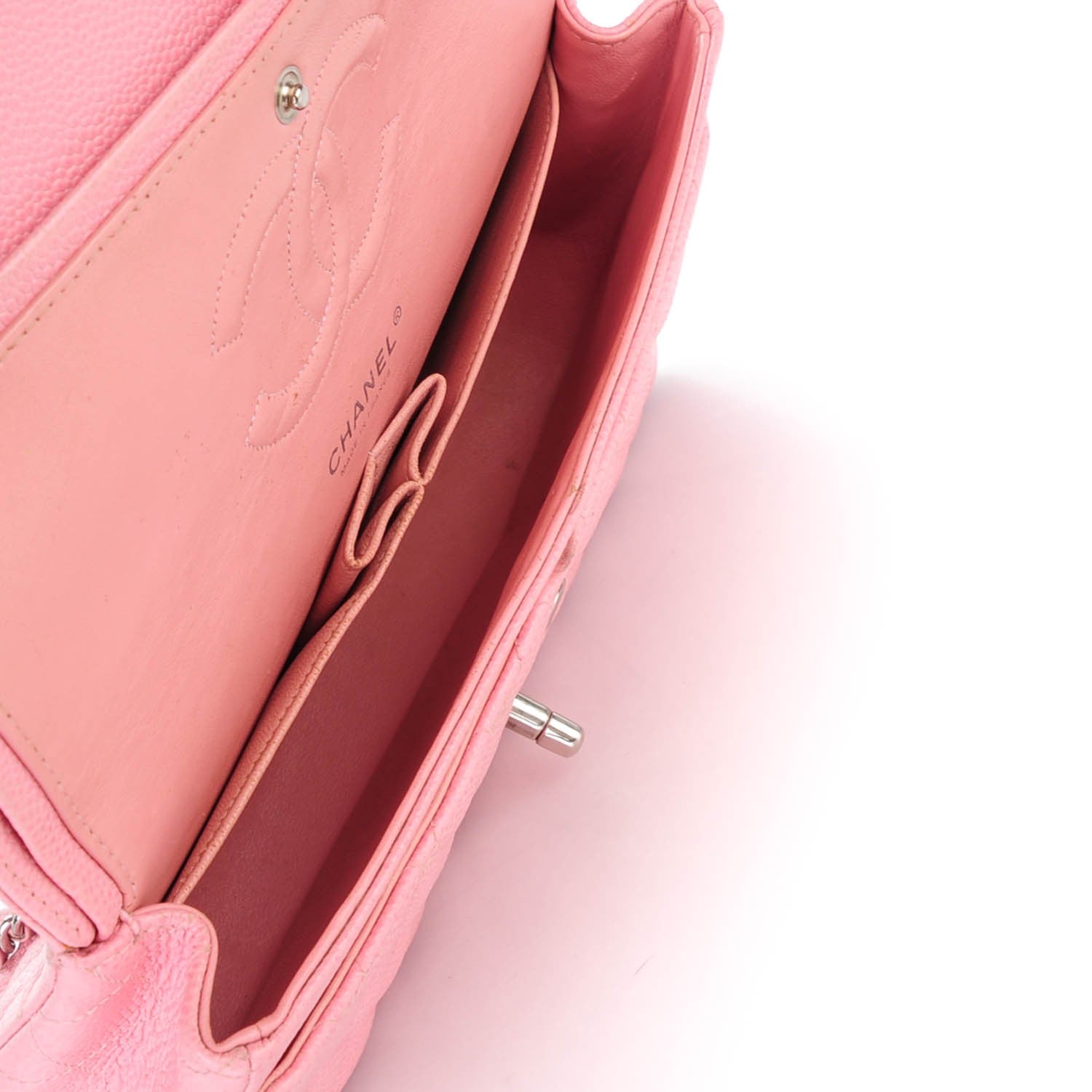 Chanel Caviar Quilted Medium Double Flap Pink 7 of 10