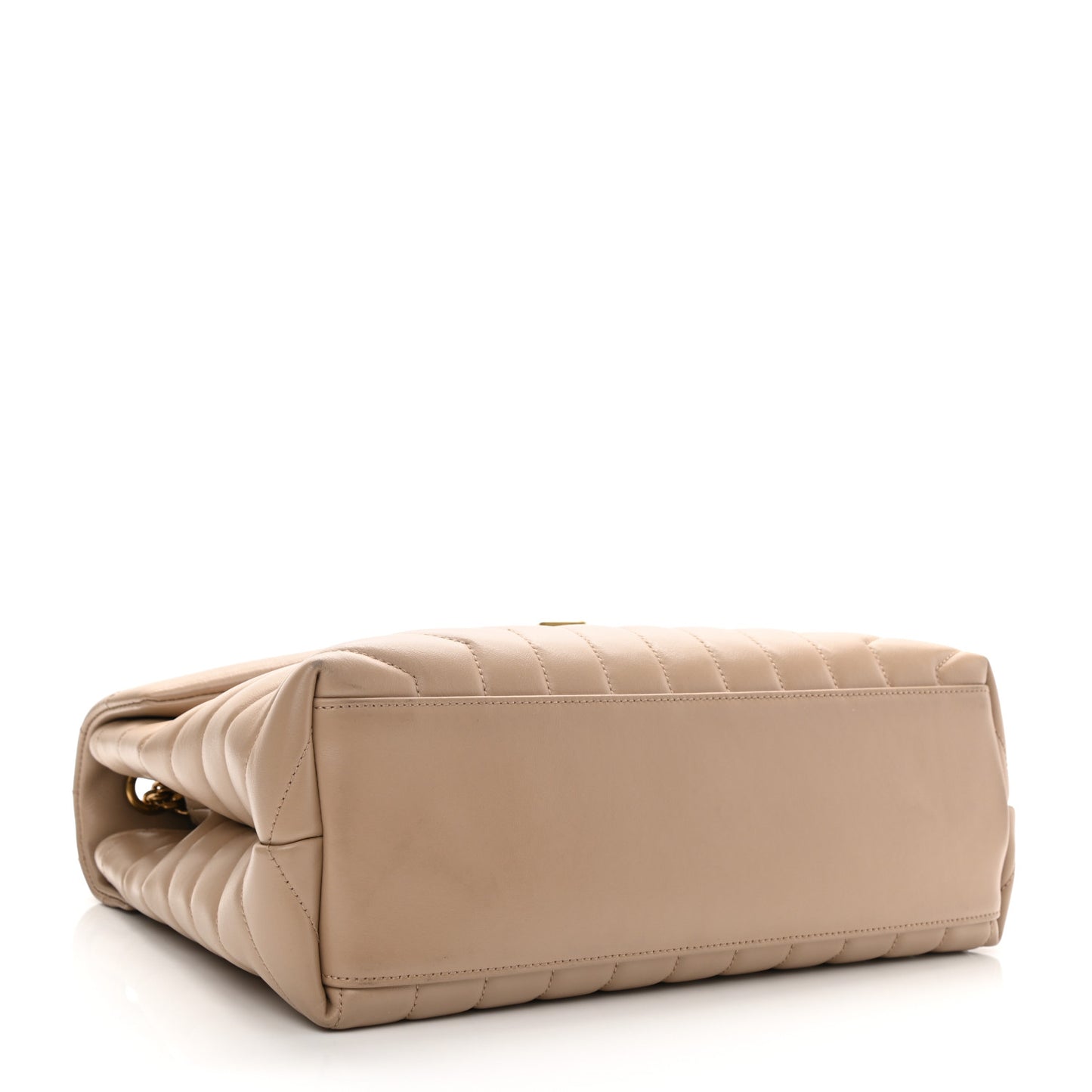 Calfskin Y Quilted Monogram Medium Loulou Chain Satchel Light Natural