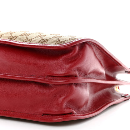 Gucci Monogram New Sakai Calfskin Lux Medium Horsebit 1955 Tote Bag Beige Ebony New Cherry Red 11 of 12