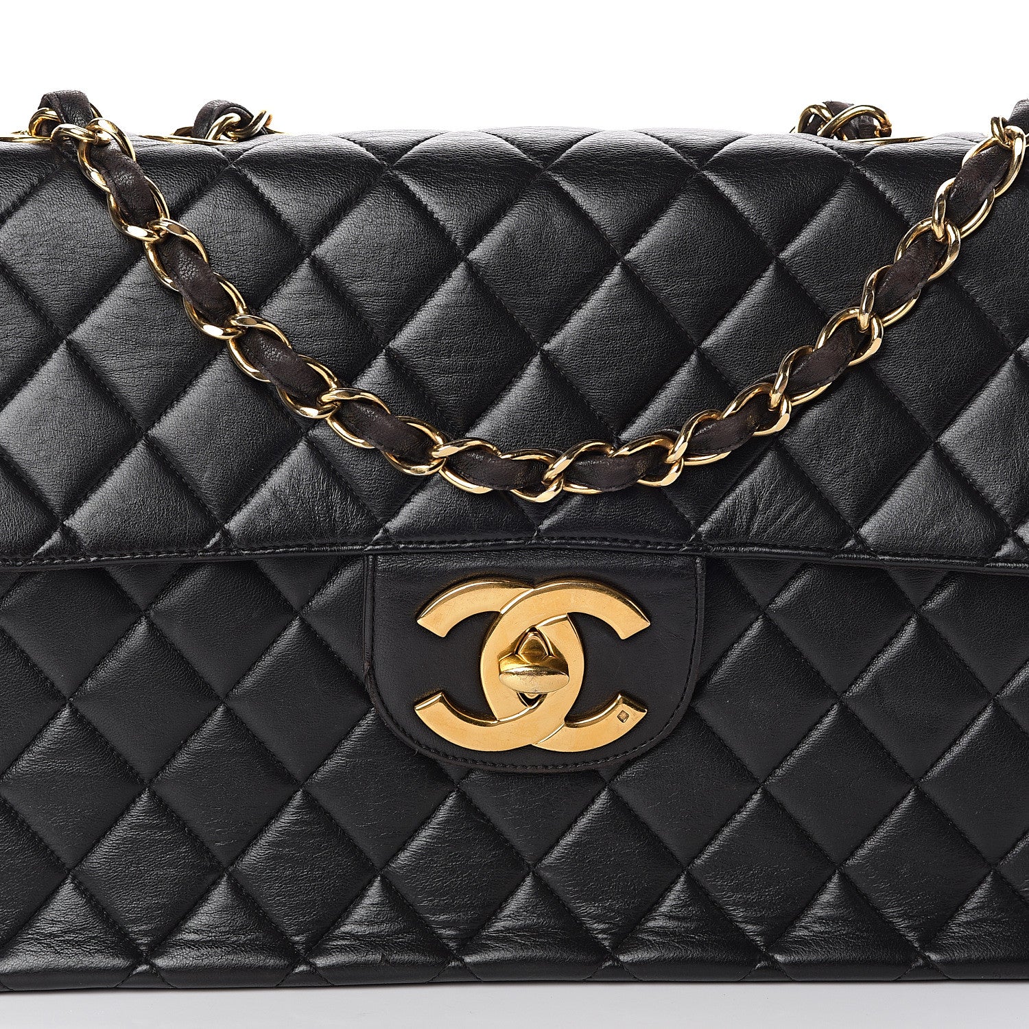 Chanel Lambskin Quilted Jumbo Single Flap Black 7 of 9