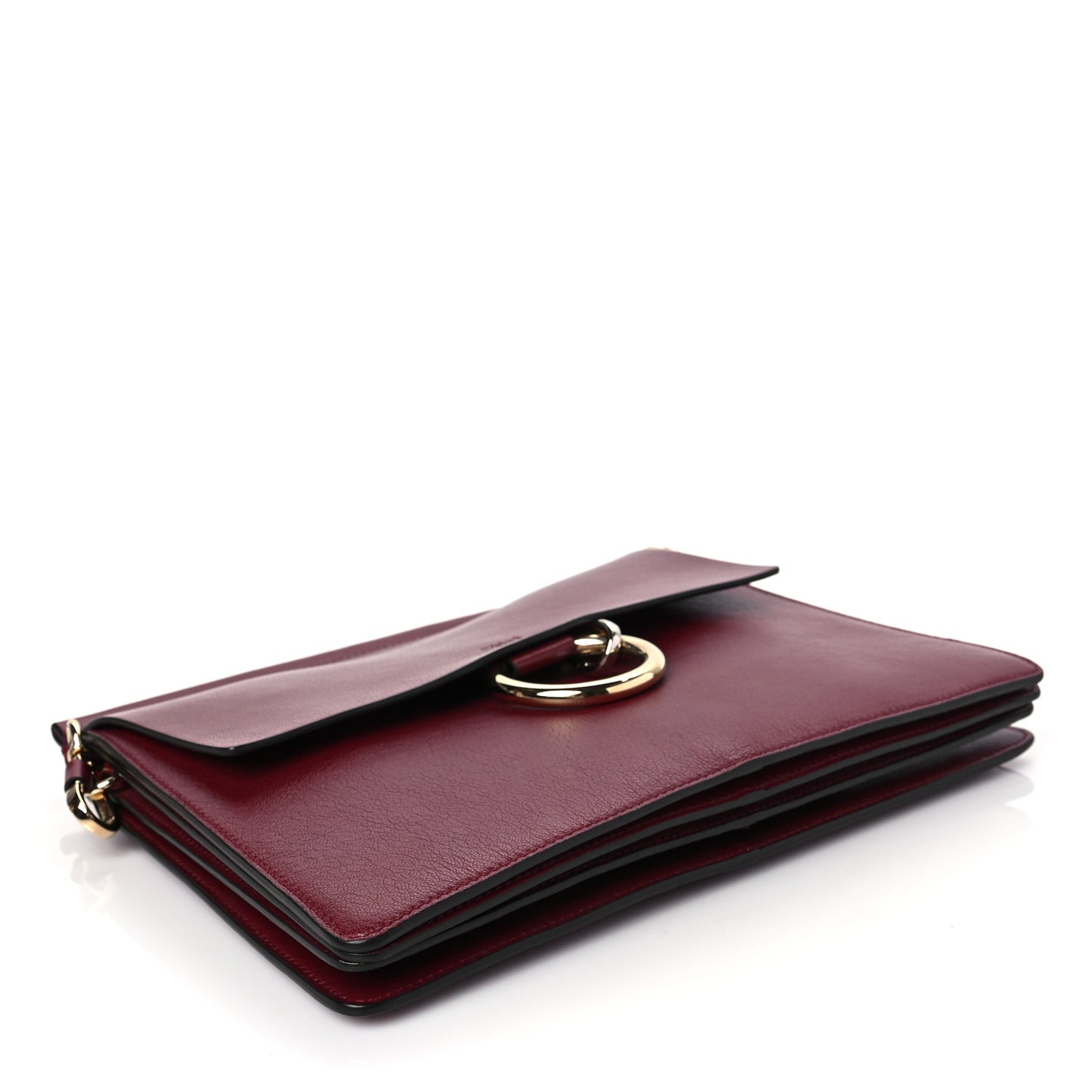 Calfskin Medium Faye Shoulder Bag Sienna Red