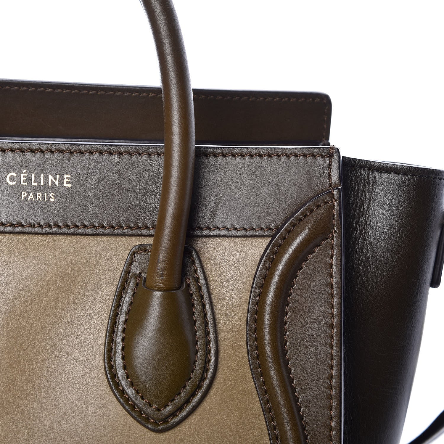 Celine Smooth Calfskin Nano Tri-Color Luggage Khaki 15 of 20
