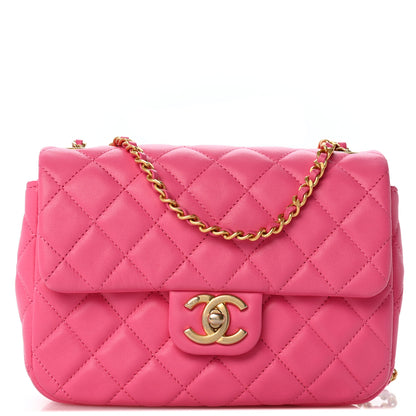 Chanel Lambskin Enamel Quilted Small Coco Hearts Flap Pink 1 of 12