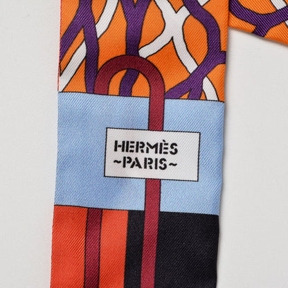Hermes Silk Ballet Aquatique Twilly 4 of 5