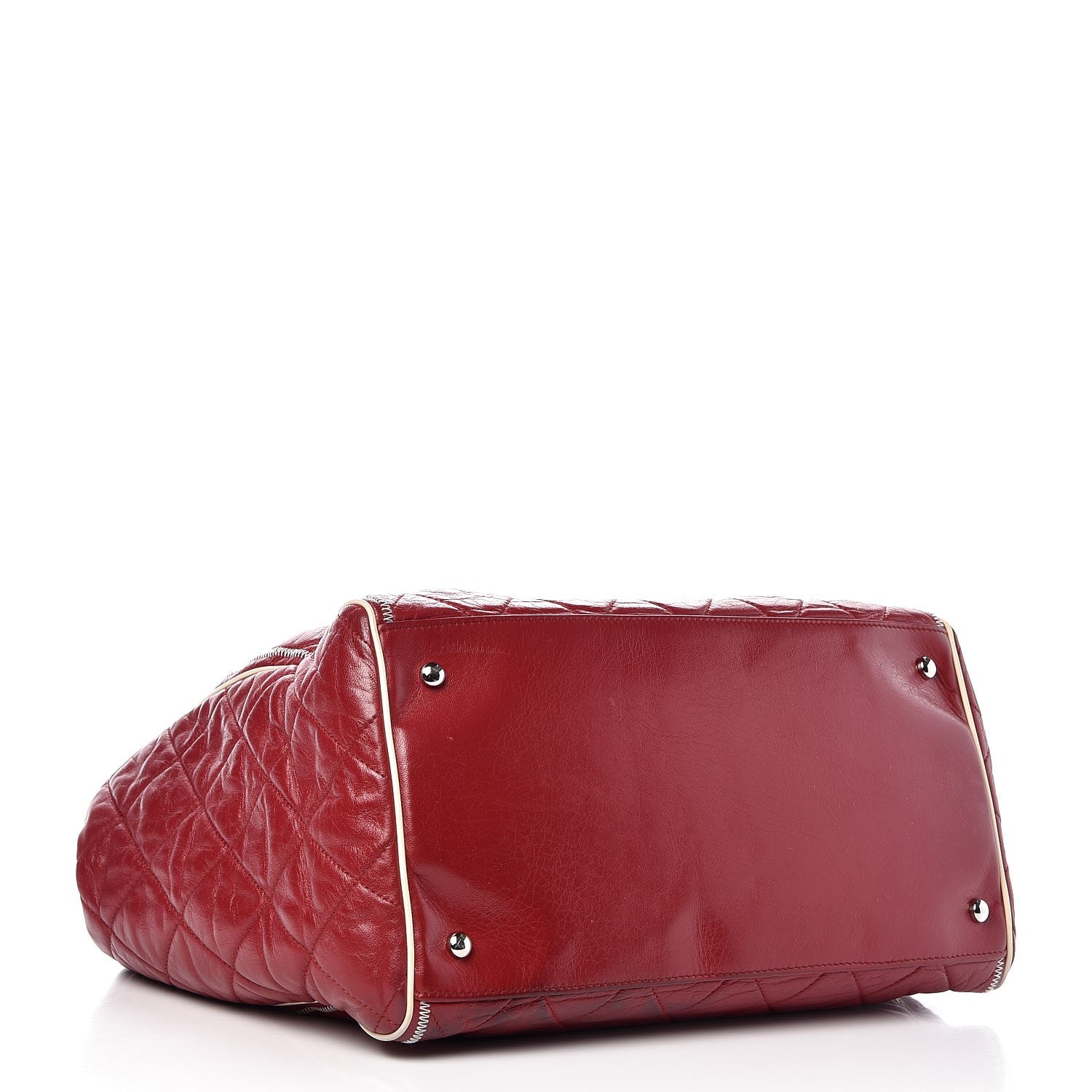 Chanel Lambskin Large North South Accordion Tote Bordeaux 4 of 7
