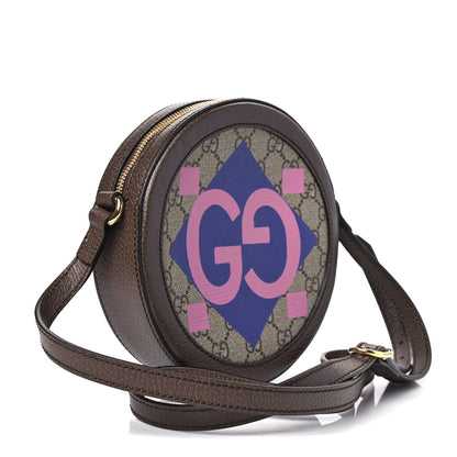 Gucci GG Supreme Monogram Equestrian Web Mini Ophidia Round Shoulder Bag Brown 2 of 7
