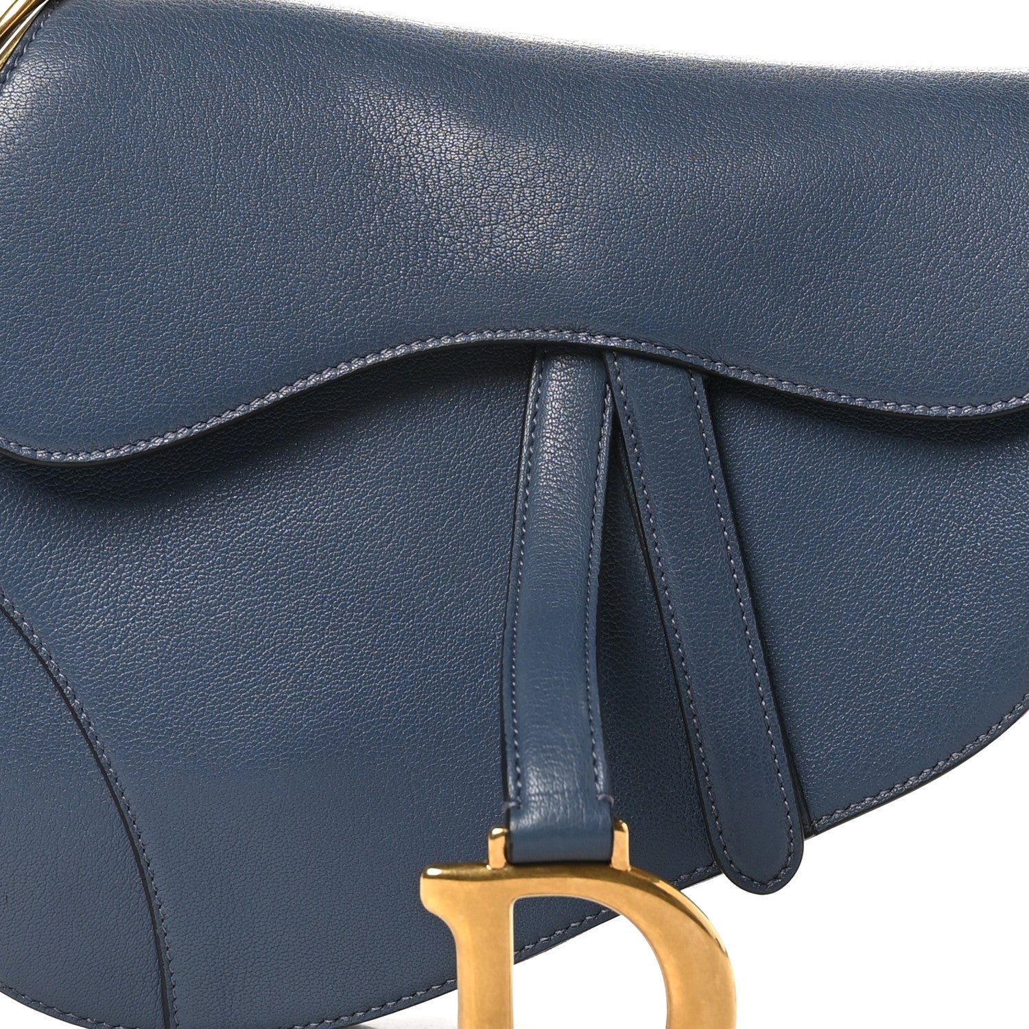 Christian Dior Calfskin Saddle Bag Sky Blue 8 of 10