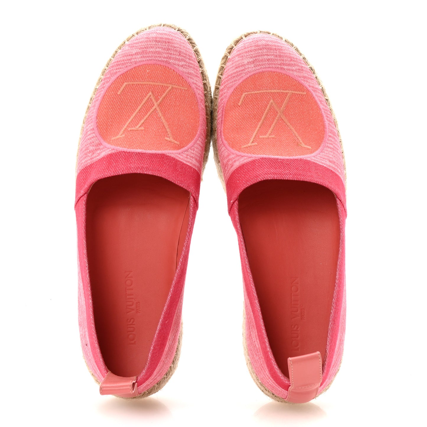 Canvas Blue Shore Espadrille Flats 36.5 Corail