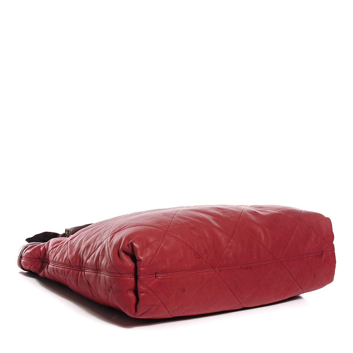 Lanvin Lambskin Quilted Amalia Cabas Tote Cherry 4 of 6