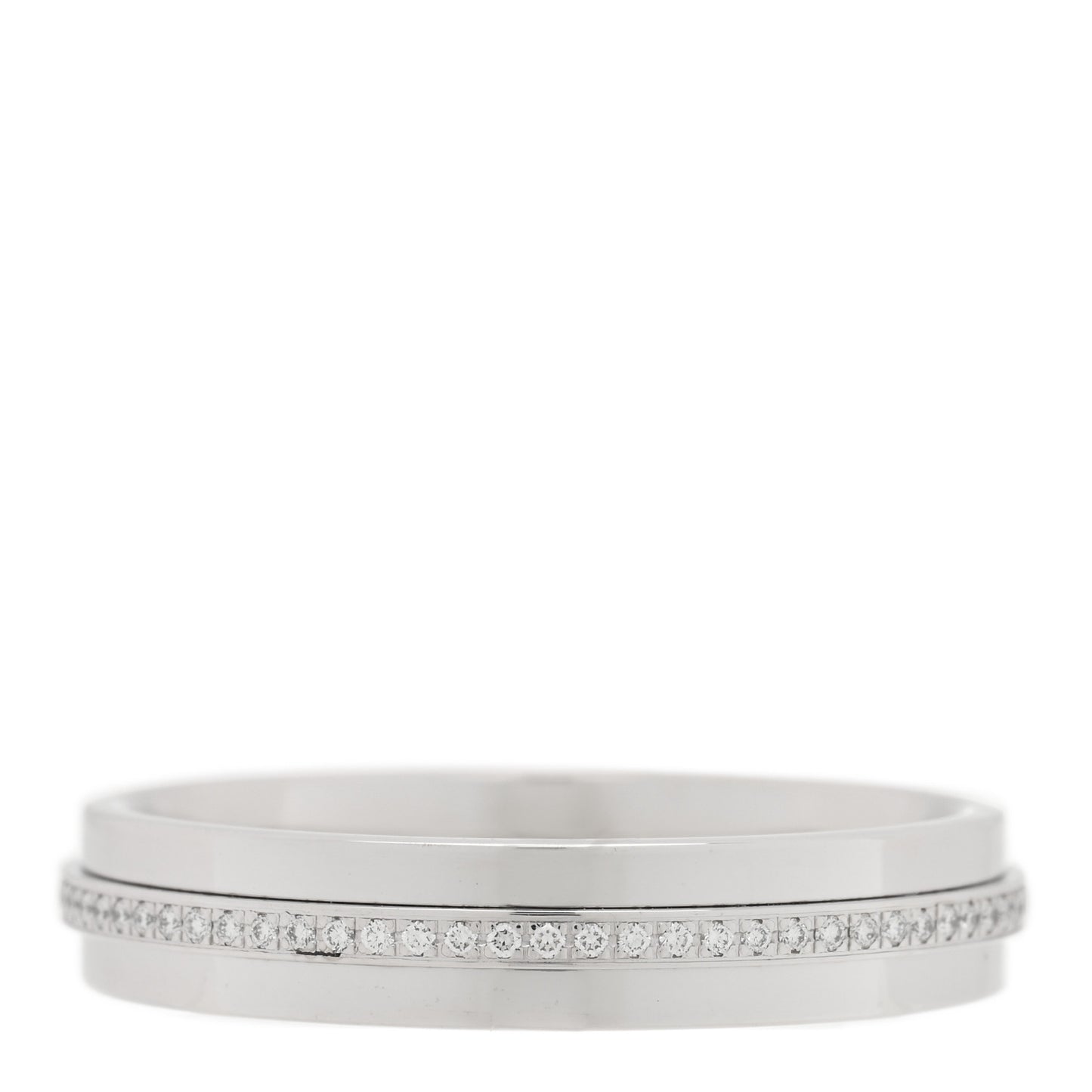 18K White Gold Diamond Narrow T Two Ring 61 9.5