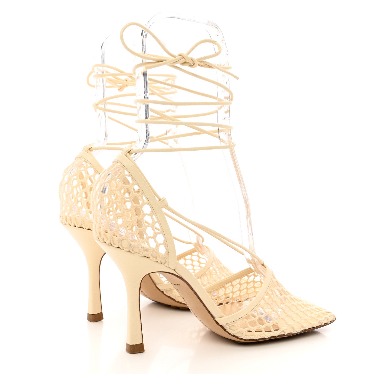 Bottega Veneta Mesh Nappa Stretch Ankle Tie Sandals 38 Toile 4 of 11