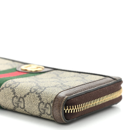 Gucci GG Supreme Monogram Web Ophidia Zip Around Wallet Brown 10 of 11