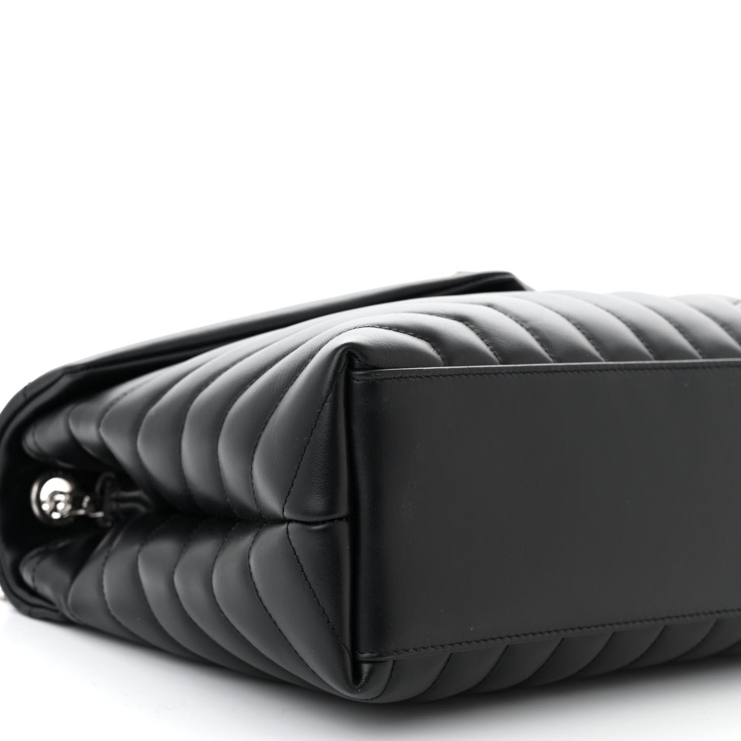 Calfskin Y Quilted Monogram Medium Loulou Chain Satchel Black