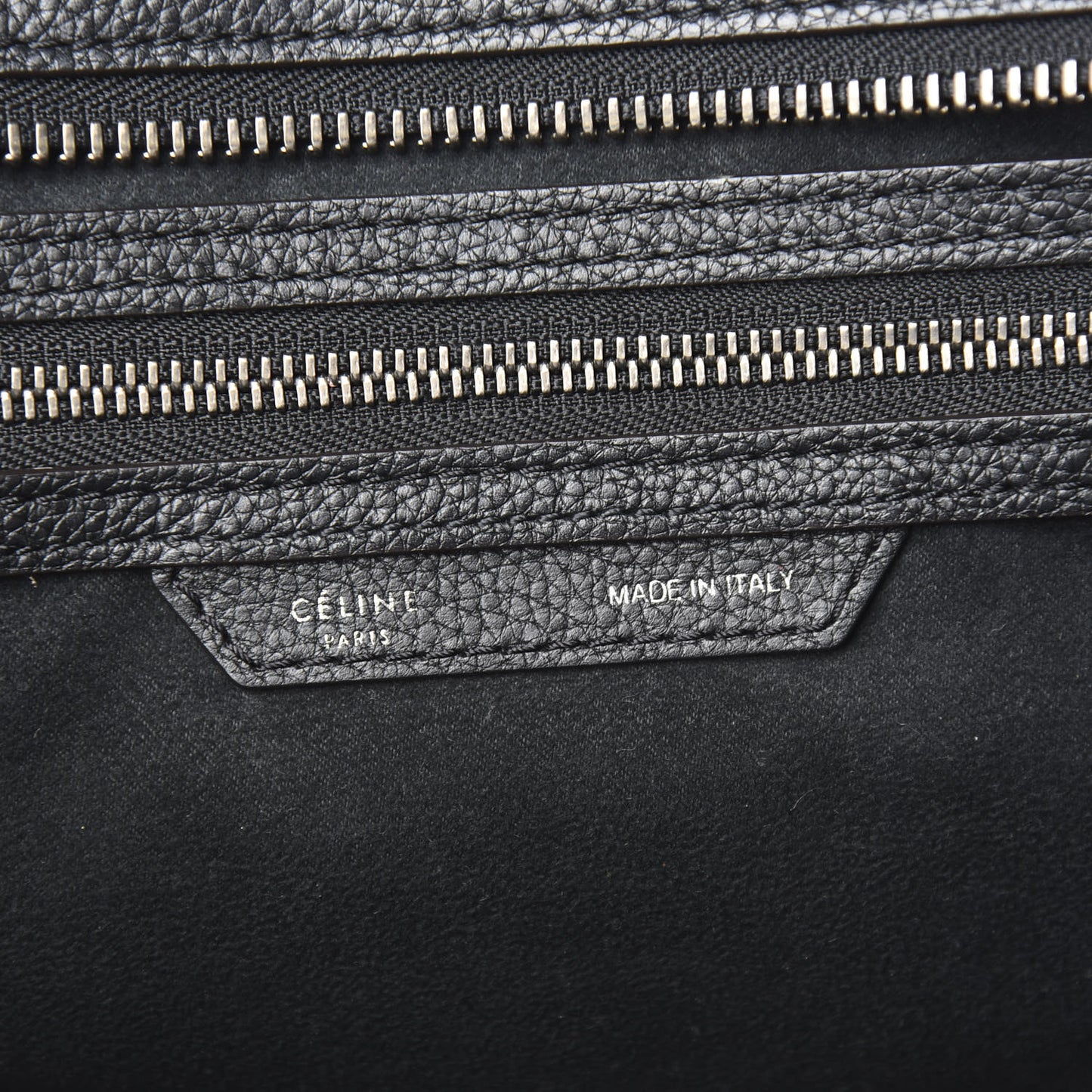 Drummed Calfskin Shoulder Luggage Black