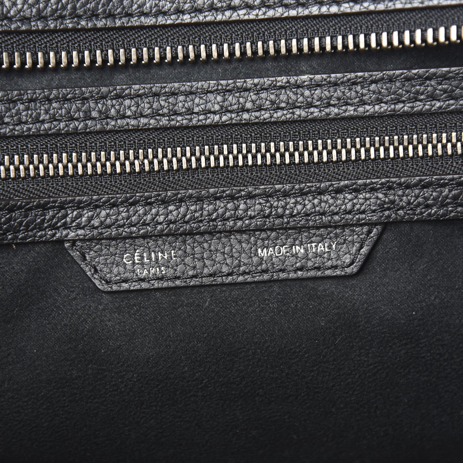 Celine Drummed Calfskin Shoulder Luggage Black 5 of 11