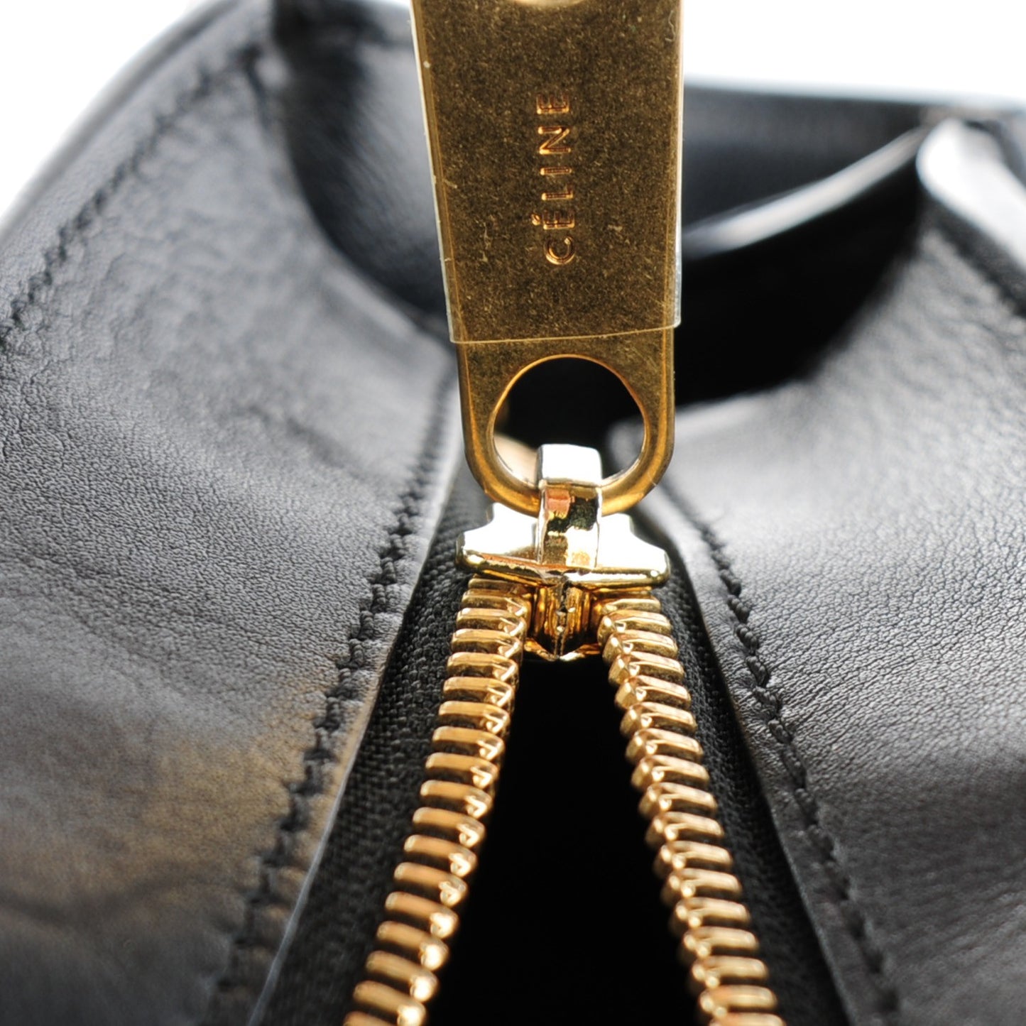 Crocodile Embossed Calfskin Suede Medium Trapeze Black