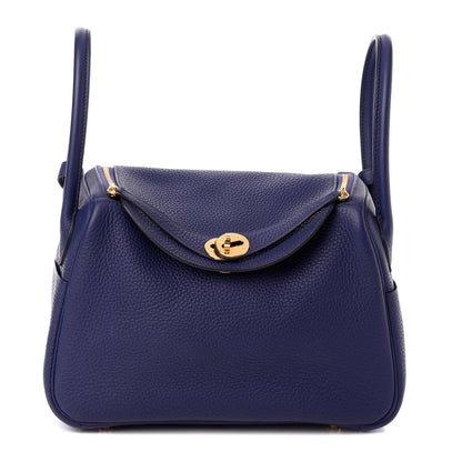 Hermes Taurillon Clemence Lindy 26 Bleu Encre 1 of 9