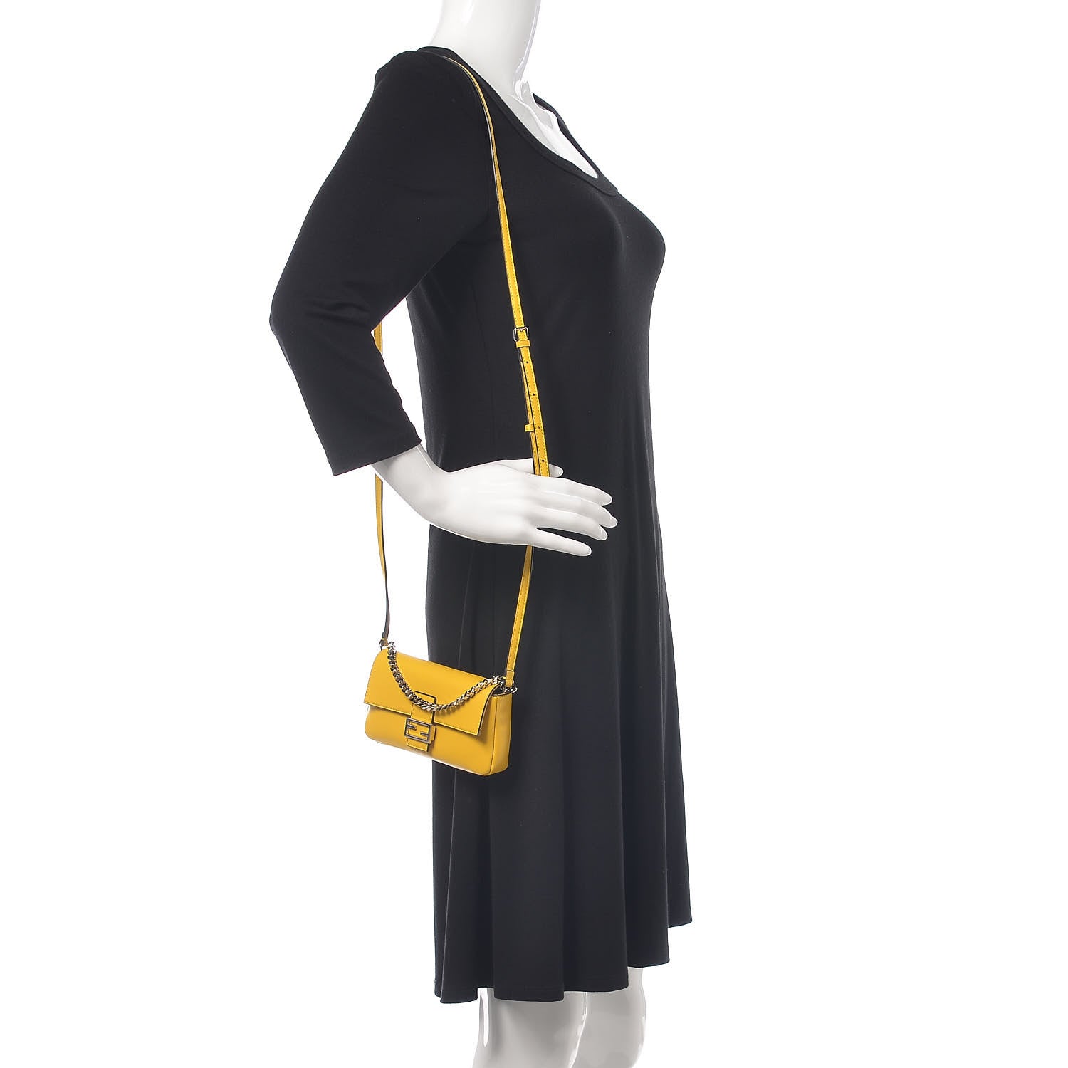 Fendi Nappa Micro Baguette Sunflower 2 of 10