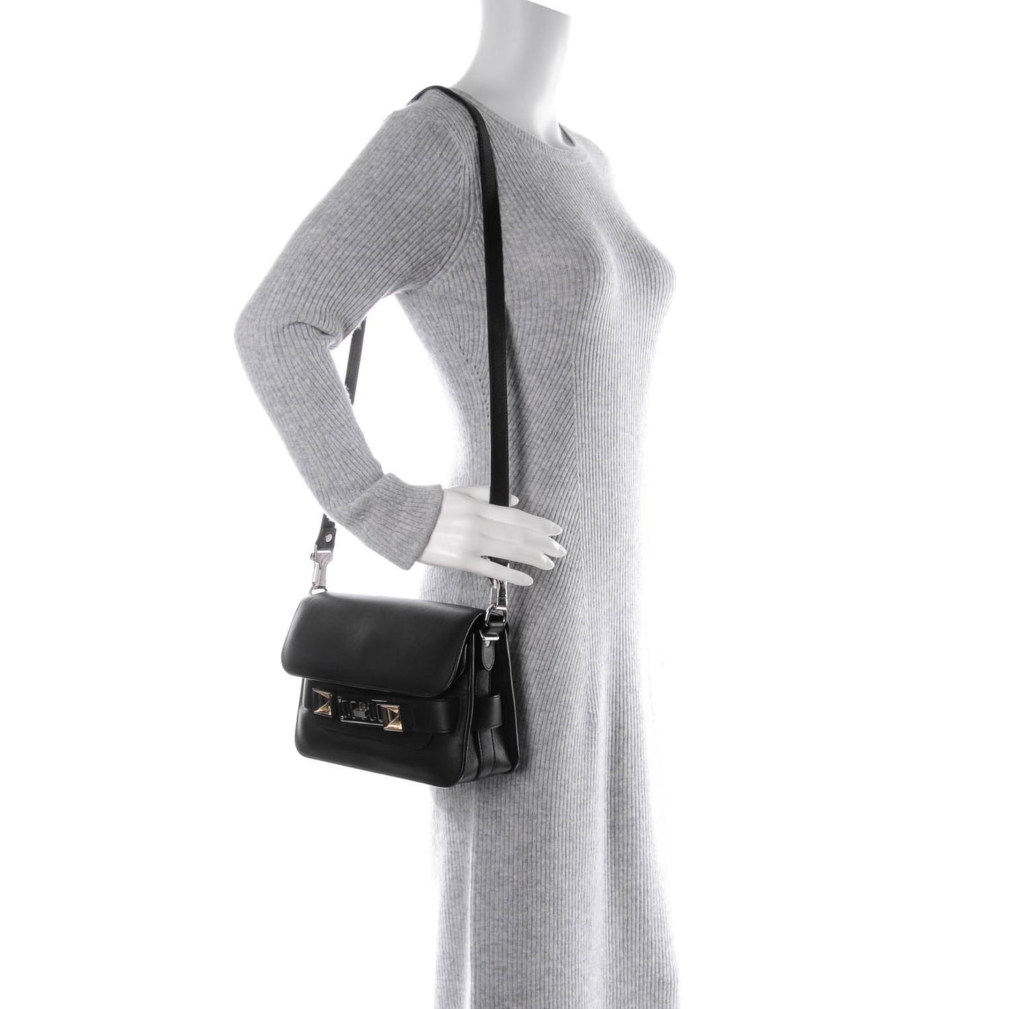 Calfskin Mini PS11 Classic Shoulder Bag Black