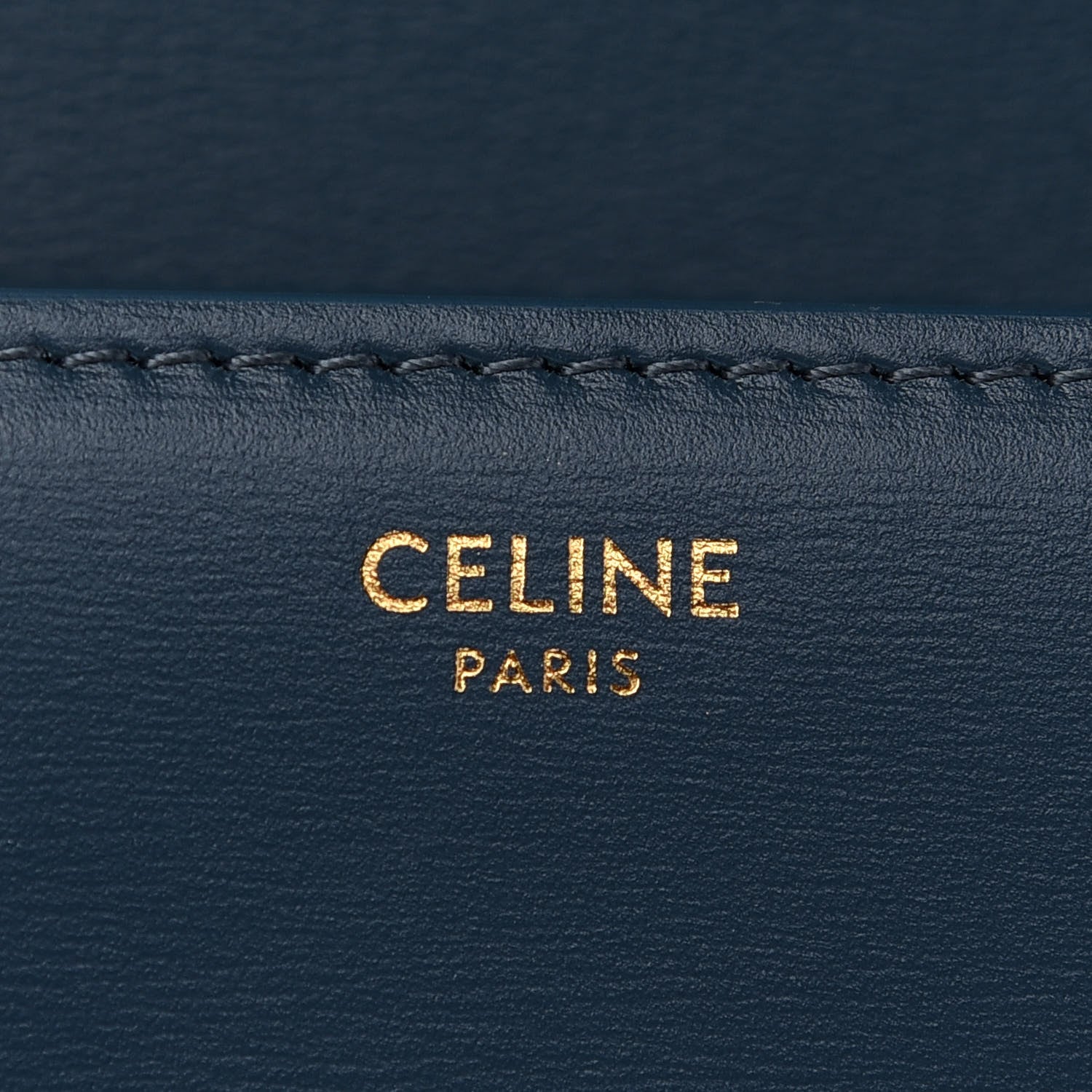 Celine Shiny Calfskin Teen Triomphe Petrol 6 of 8