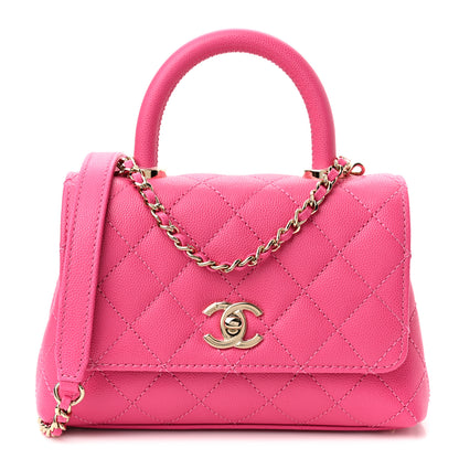 Chanel Caviar Quilted Extra Mini Coco Handle Flap Rose 1 of 10