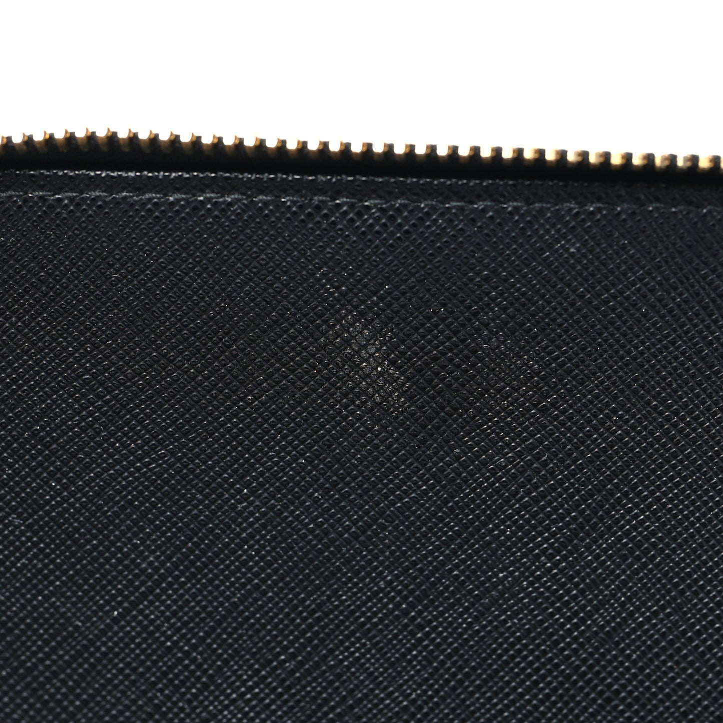 Saffiano Metal Large Zip Around Travel Wallet Black