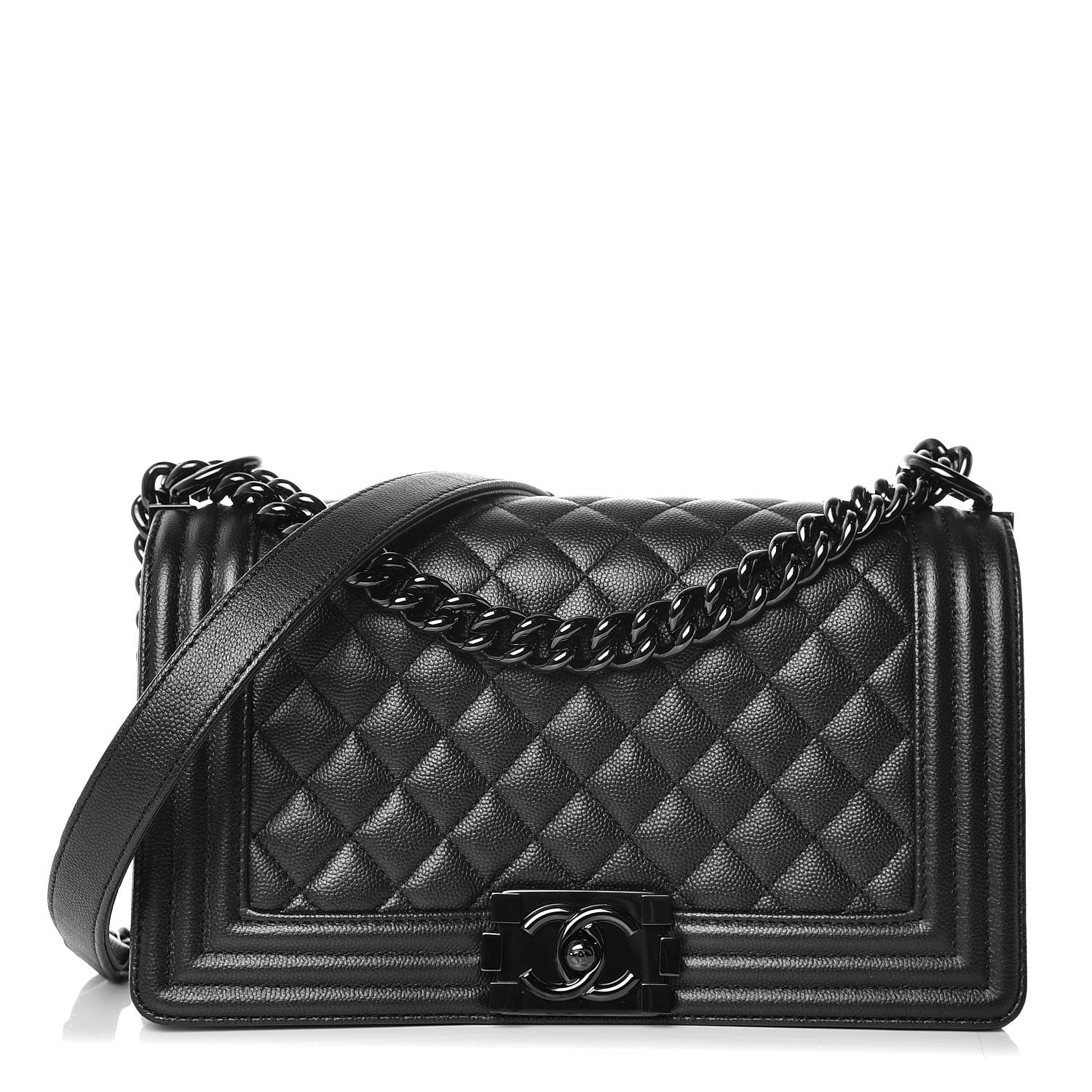 Chanel Caviar Quilted Medium Boy Flap So Black 1 of 8
