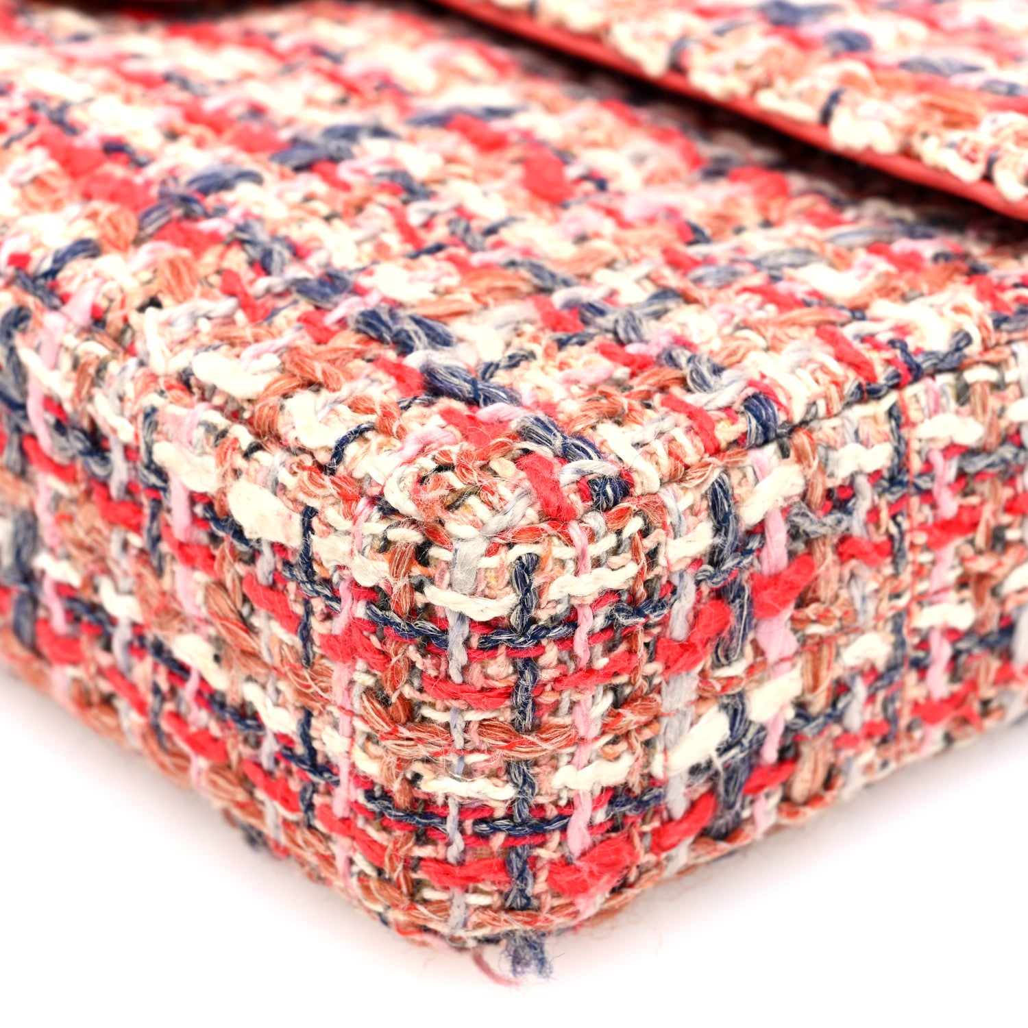Chanel Tweed East West Flap Red Blue 10 of 10