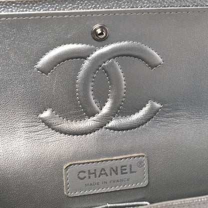 Chanel Metallic Caviar Quilted Medium Double Flap Silver 12 of 15