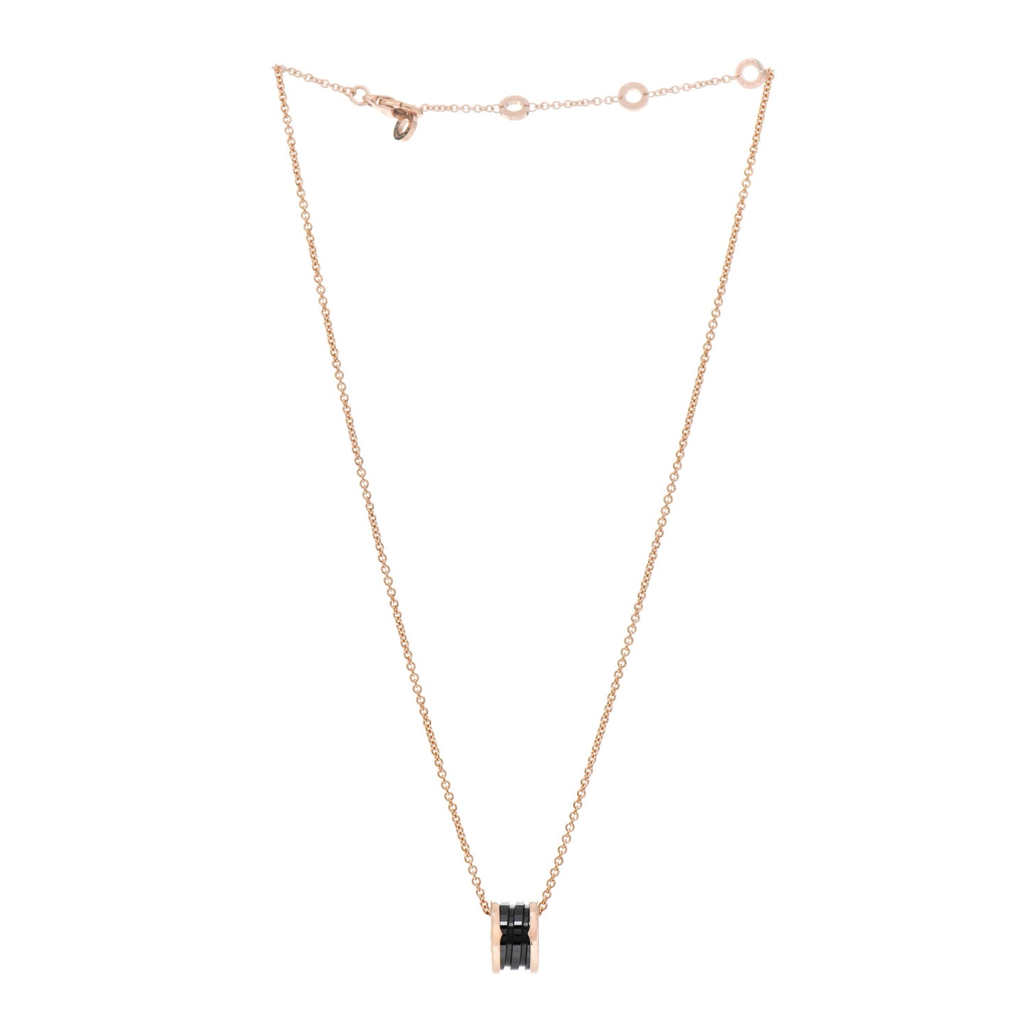 18K Rose Gold Black Ceramic B.Zero1 Pendant Necklace