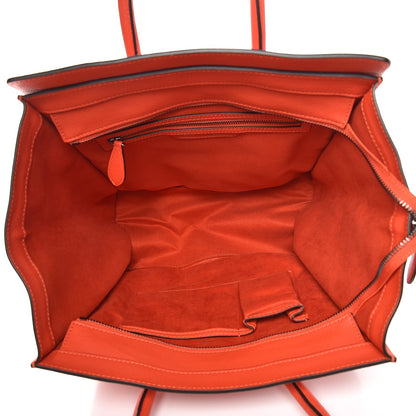 Celine Drummed Calfskin Mini Luggage Vermillion 5 of 10