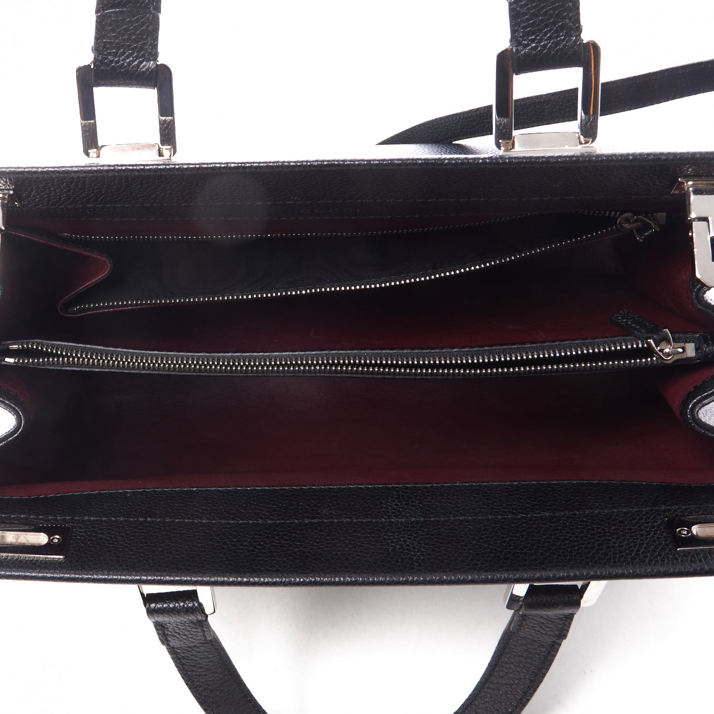 Grainy Calfskin Medium Zumi Top Handle Bag Black