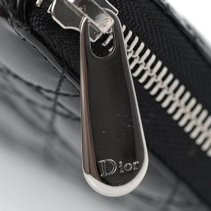 Christian Dior Patent Cannage Lady Dior Continental Zip Wallet Black 6 of 7