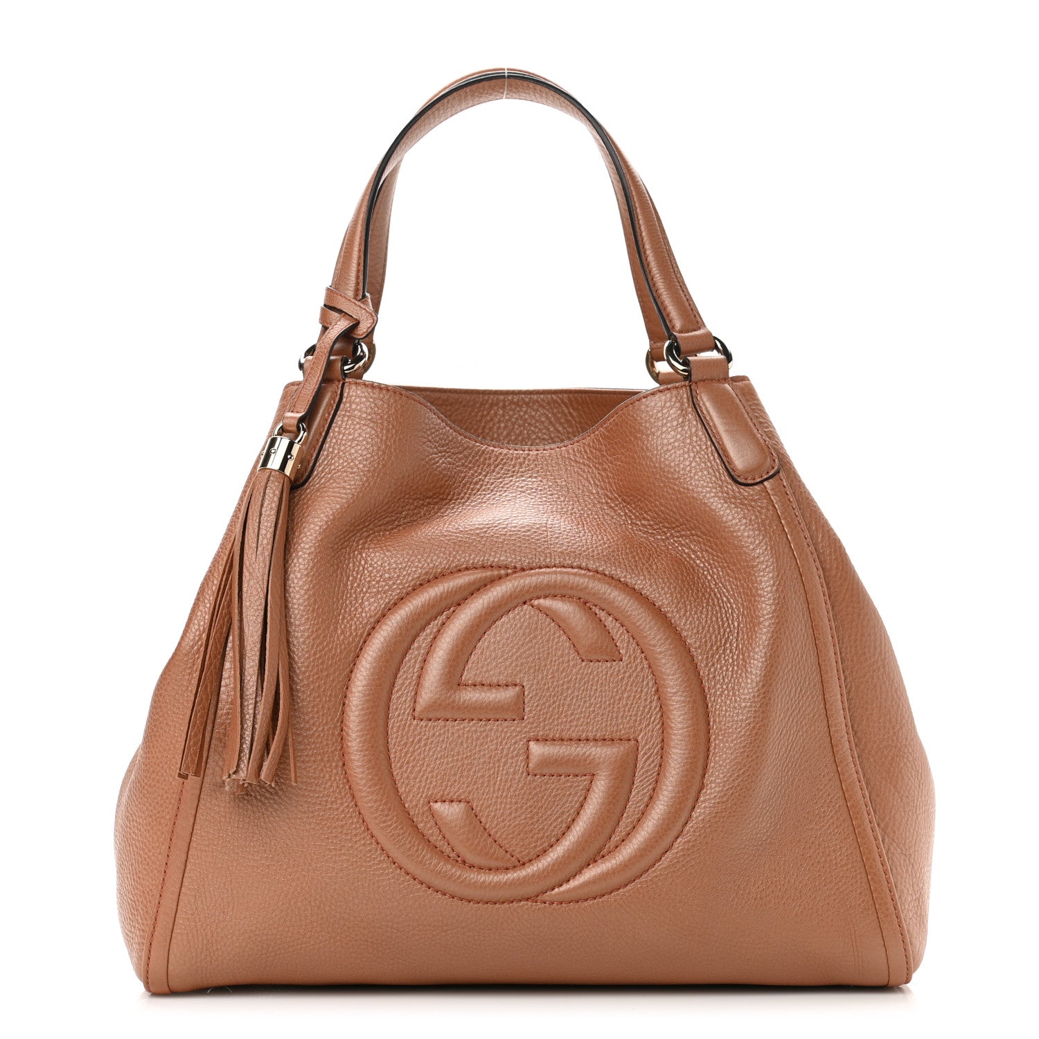 Gucci Metallic Pebbled Calfskin Medium Soho Shoulder Bag Pink 1 of 10
