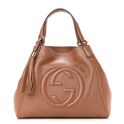 Gucci Metallic Pebbled Calfskin Medium Soho Shoulder Bag Pink 1 of 10