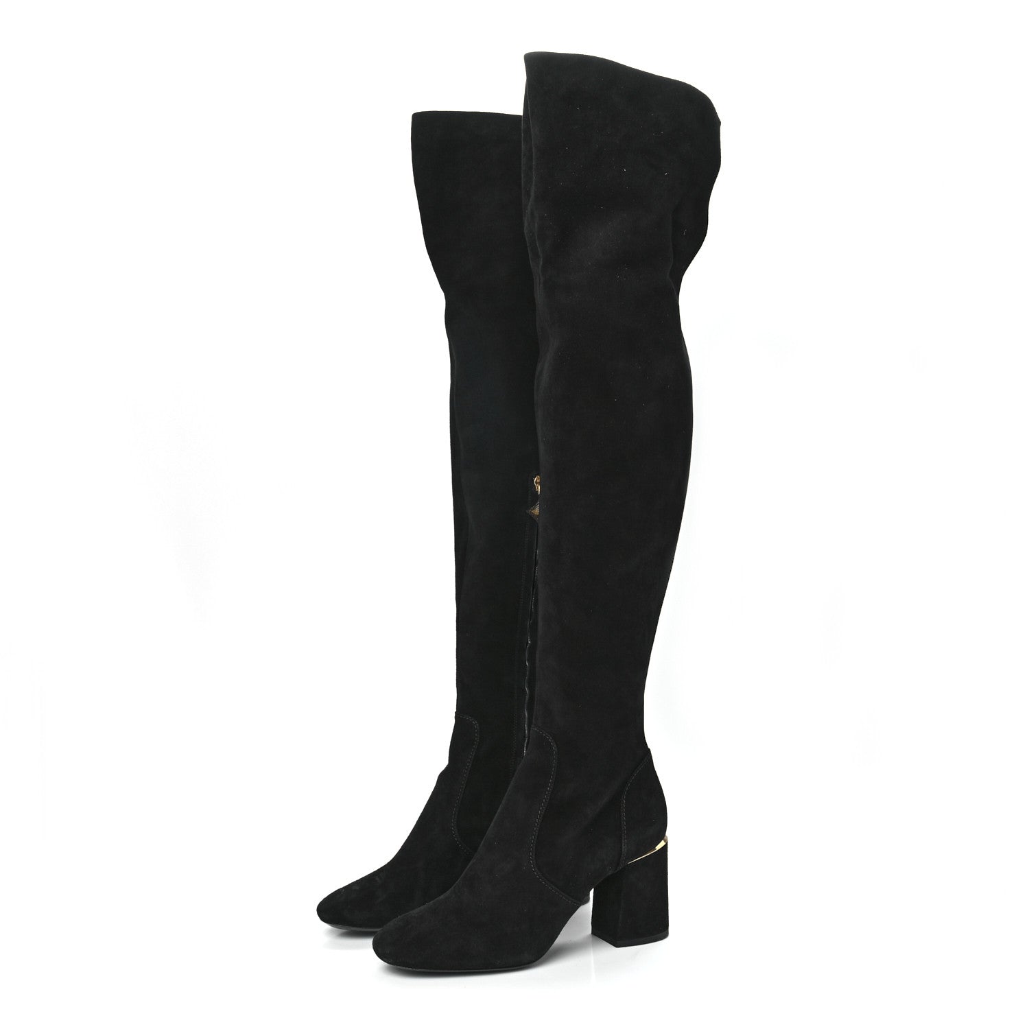 Louis Vuitton Suede Skyline Thigh High Boots 38.5 Black 3 of 6