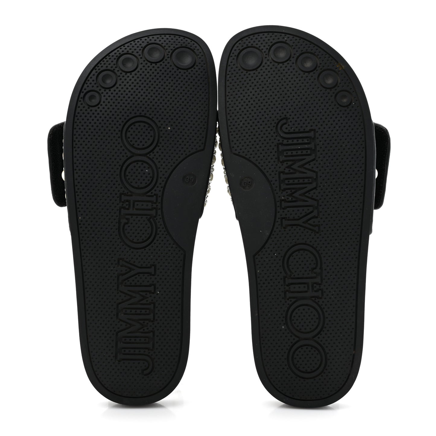 Canvas Pearl Embellished Fitz Slide Sandals 39 Black
