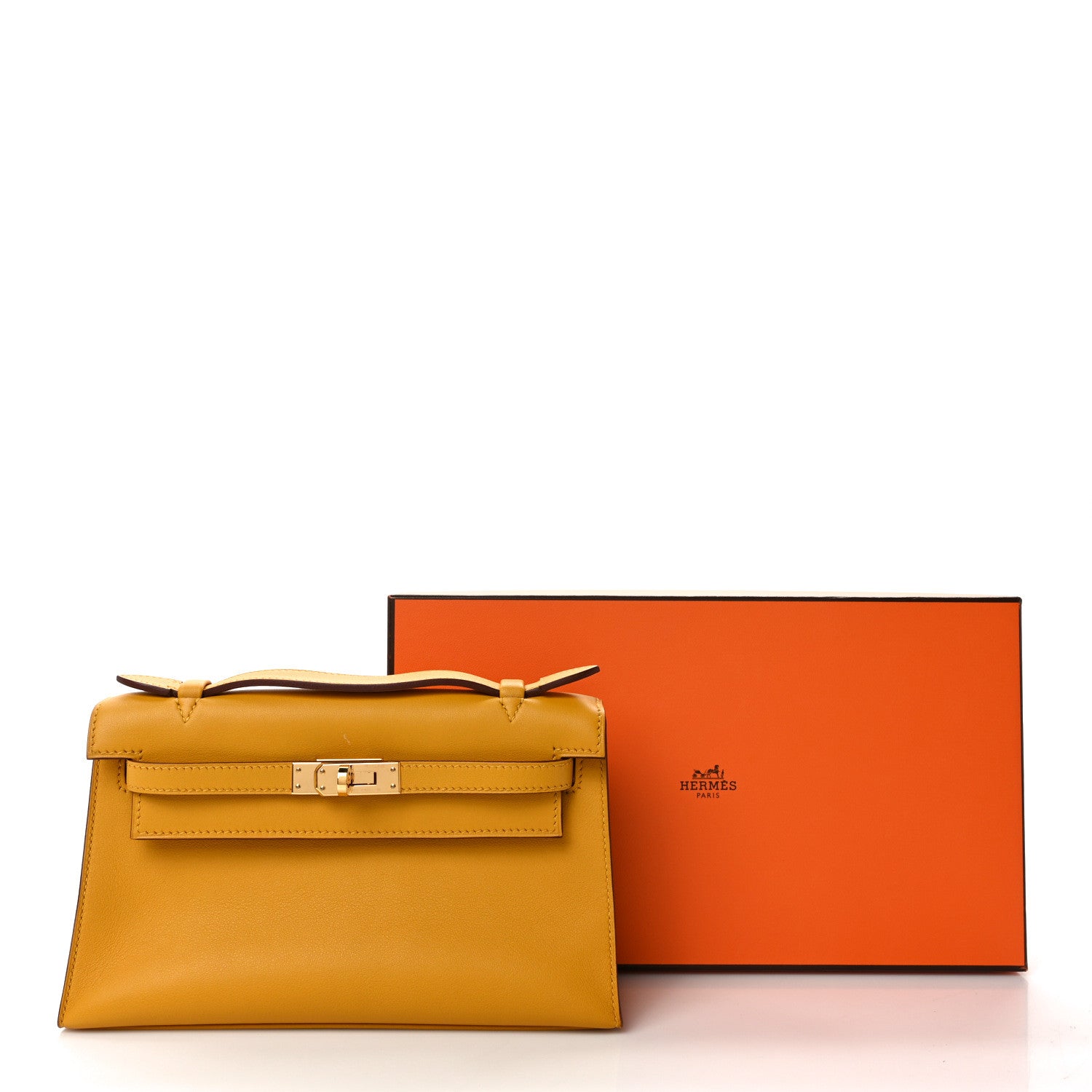 Hermes Swift Kelly Pochette Clutch Jaune Ambre 15 of 15