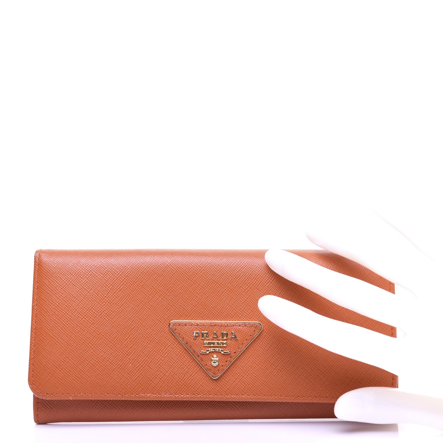 Saffiano Triangle Continental Flap Wallet Papaya