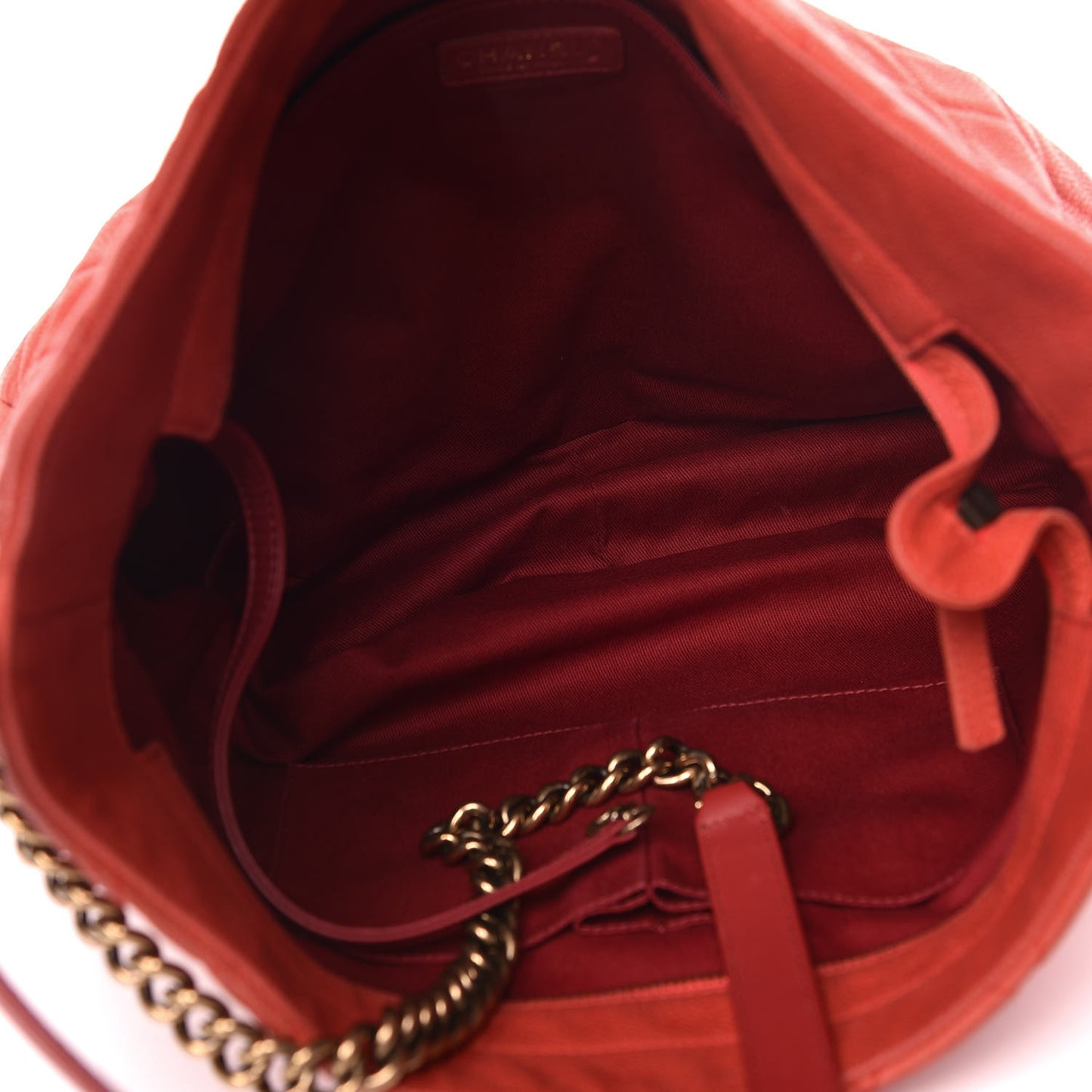 Iridescent Caviar Quilted Country Chic Hobo Red