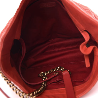 Chanel Iridescent Caviar Quilted Country Chic Hobo Red 7 of 14