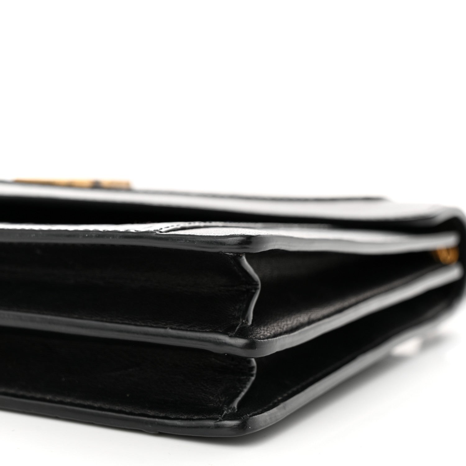 Saint Laurent Calfskin Crocodile Embossed Gaby Satchel Black 10 of 13