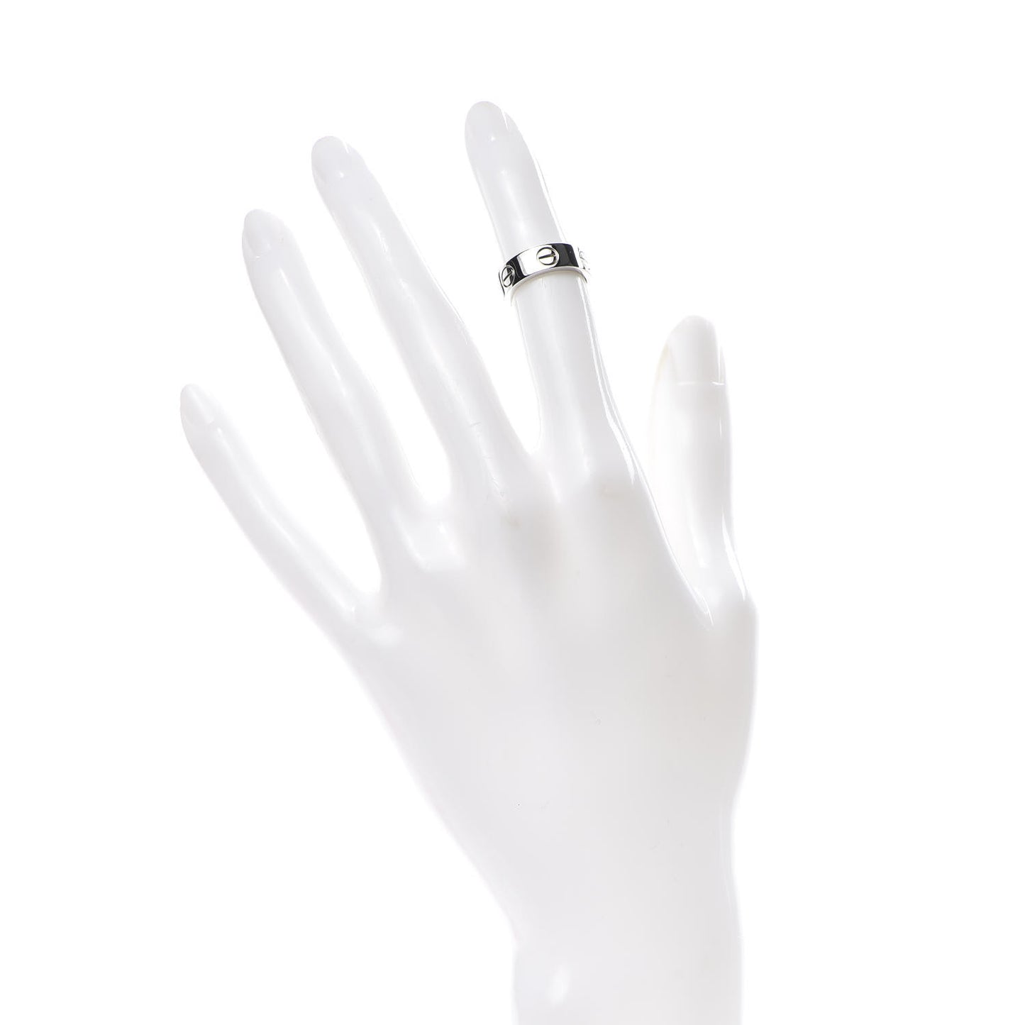 18K White Gold 5.5mm LOVE Ring 46 3.75