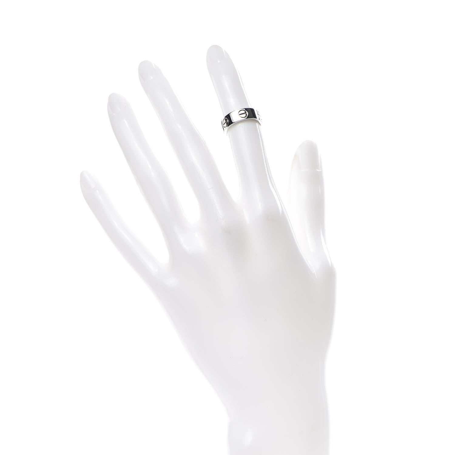 Cartier 18K White Gold 5.5mm LOVE Ring 46 3.75 2 of 4