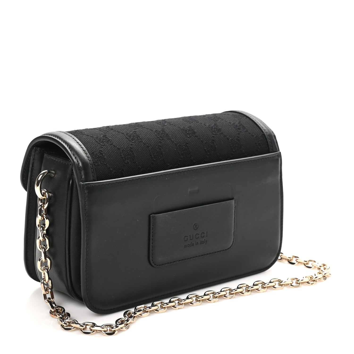 Gucci Crepe Wool Silk GG Monogram Go Small Shoulder Bag Black 4 of 10