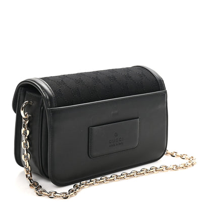 Gucci Crepe Wool Silk GG Monogram Go Small Shoulder Bag Black 4 of 10