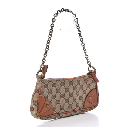 Gucci Monogram Horsebit Nail Chain Pochette Orange 3 of 14