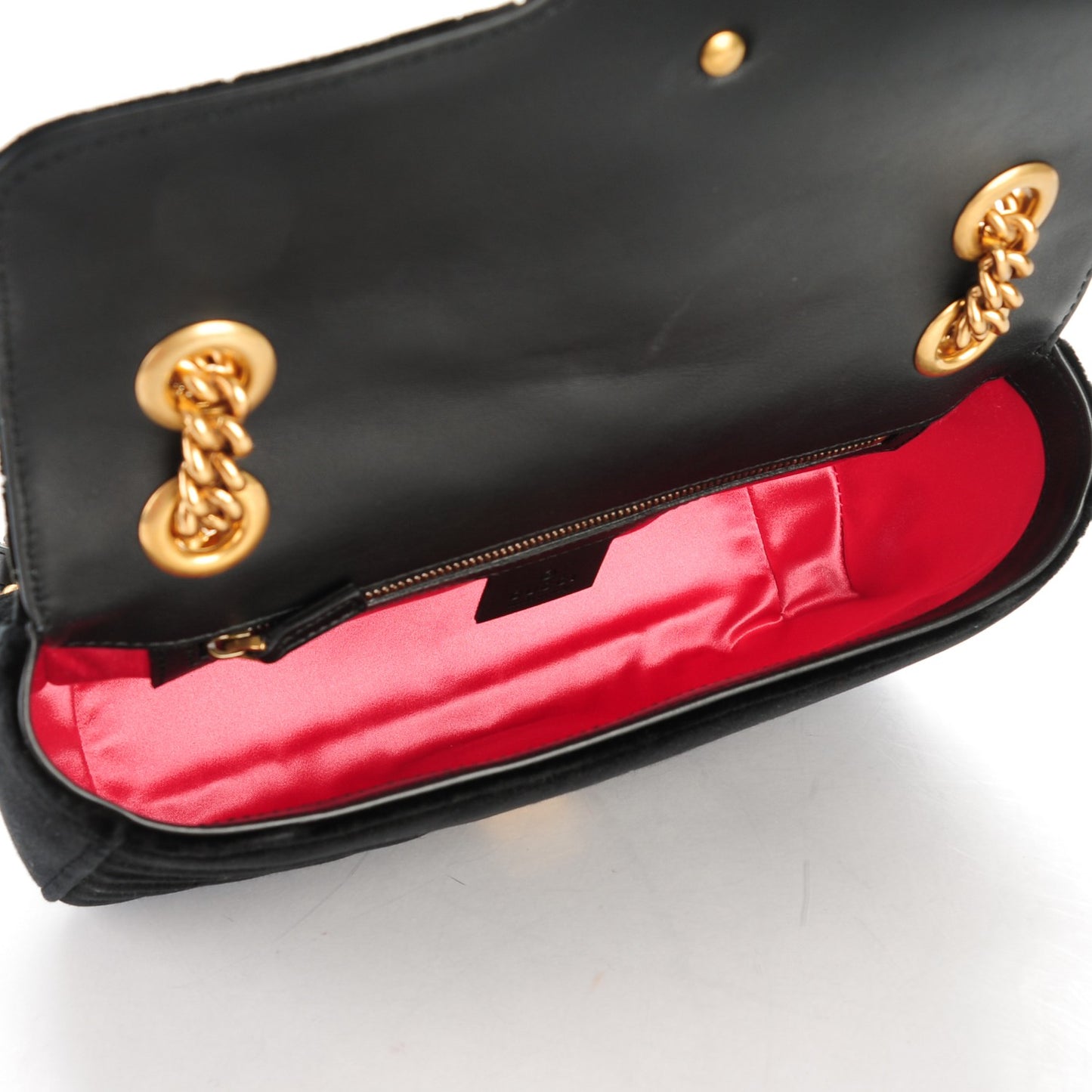 Velvet Matelasse Small GG Marmont Shoulder Bag Black