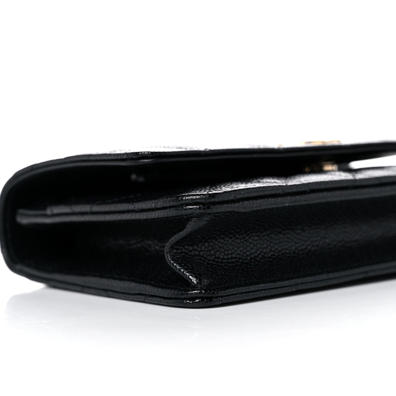 Chanel Shiny Caviar Quilted Pick Me Up Wallet On Chain WOC Black 9 of 14