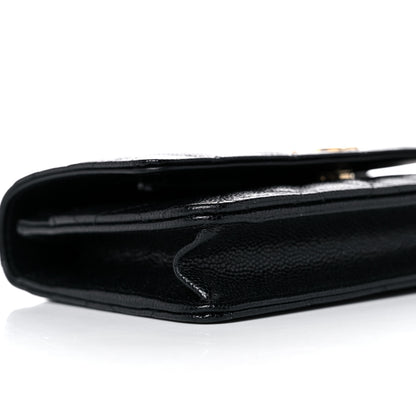 Chanel Shiny Caviar Quilted Pick Me Up Wallet On Chain WOC Black 9 of 14